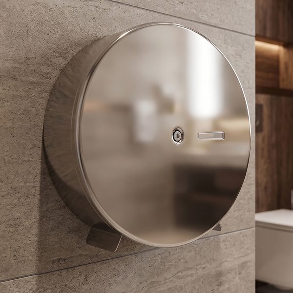 Dispenser para papel higiênico de 600 ou 800 metros em aço inox