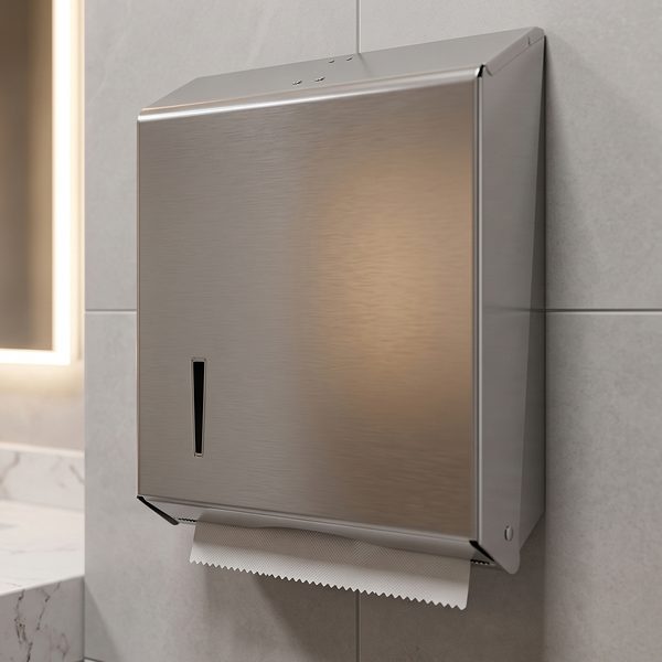 Toalheiro americano grande para papel toalha interfolha 3 dobras em aço inox