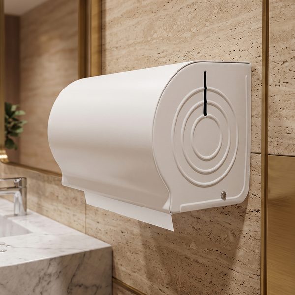 Toalheiro para bobina de papel toalha de 25 cm em epóxi branco