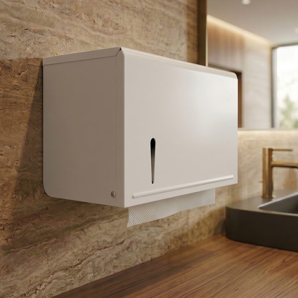Toalheiro para papel toalha interfolha 2 dobras 23 por 27 cm em epóxi branco