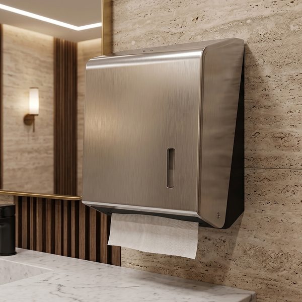 Toalheiro para papel toalha interfolha 2 ou 3 dobras em aço inox