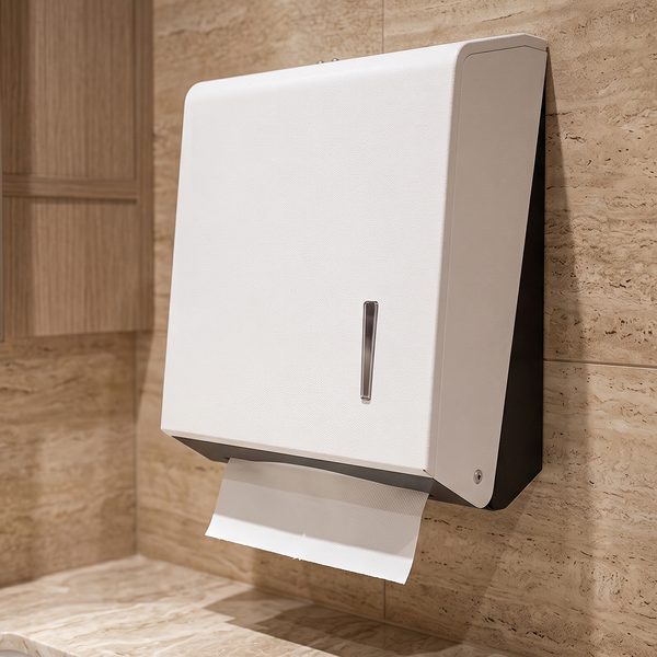 Toalheiro para papel toalha interfolha 2 ou 3 dobras em epóxi branco